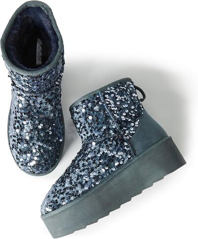 JustFab أحذية ثلج كلاسيكية للنساء من جلد سويدي أصلي، أحذية شتوية للكاحل مع نعل داخلي من إسفنج الذاكرة ونعل خارجي خفيف الوزن مضاد للانزلاق للاستخدام في الأماكن الخارجية والداخلية in Kuwait