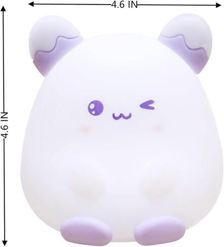 مصباح أرنب ليلي خفيف - هدية لطيفة من السيليكون على شكل أرنب ليلي للأطفال، مصباح بجانب السرير ضوء أرنب قابل لإعادة الشحن لديكور المنزل والرضاعة الطبيعية NL001-Purple in Kuwait