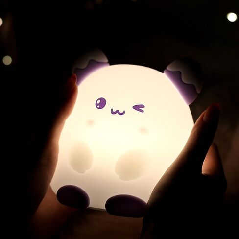 مصباح أرنب ليلي خفيف - هدية لطيفة من السيليكون على شكل أرنب ليلي للأطفال، مصباح بجانب السرير ضوء أرنب قابل لإعادة الشحن لديكور المنزل والرضاعة الطبيعية NL001-Purple in Kuwait