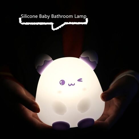 مصباح أرنب ليلي خفيف - هدية لطيفة من السيليكون على شكل أرنب ليلي للأطفال، مصباح بجانب السرير ضوء أرنب قابل لإعادة الشحن لديكور المنزل والرضاعة الطبيعية NL001-Purple in Kuwait