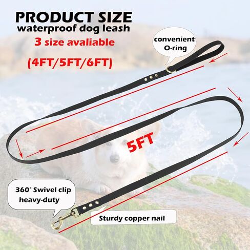 Short Dog Leash - 9 Inch, 0.6 Inch Wide Heavy Duty Traffic Leash for Dogs Short Leash for Dog Training Control, Waterproof PVC Dog Training Leashes Dog Grab Tab Dog Short Leash (Black, 9'') in Saudi Arabia