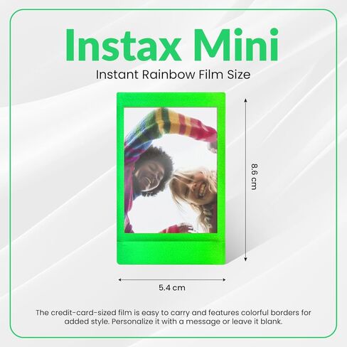 Fujifilm Instax Mini Instant Rainbow Film, 20 Sheets + BluebirdSales Microfiber Cleaning Cloth in Saudi Arabia