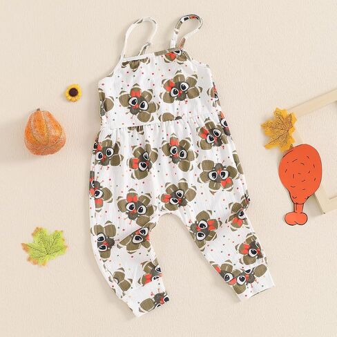 Ayalinggo My First Halloween Baby Girl Outfit Pumpkin Ghost Romper Jumpsuit Sleeveless Strap Overalls Toddler Fall Clothes in Saudi Arabia