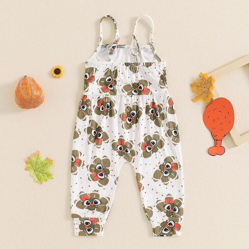 Ayalinggo My First Halloween Baby Girl Outfit Pumpkin Ghost Romper Jumpsuit Sleeveless Strap Overalls Toddler Fall Clothes in Saudi Arabia