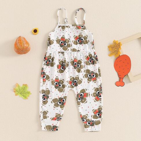 Ayalinggo My First Halloween Baby Girl Outfit Pumpkin Ghost Romper Jumpsuit Sleeveless Strap Overalls Toddler Fall Clothes in Saudi Arabia