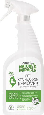 Nature's Miracle Simply Pet Stain and Odor Remover, 32 Ounce, Made with 86% Plant-Derived Surfactants in Saudi Arabia