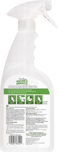 Nature's Miracle Simply Pet Stain and Odor Remover, 32 Ounce, Made with 86% Plant-Derived Surfactants in Saudi Arabia