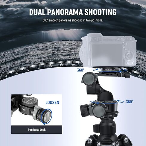 NEEWER 3 Way Geared Tripod Head with 360° Pan Arca Type QR Plate, Millimeter Micro Adjustment, Aluminum Alloy 3 Axis Pan Tilt Head with Quick Switch Large & Fine Dual Modes, Max Load 13.2lb/6kg, TH16 in Saudi Arabia
