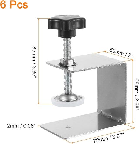 uxcell 6 Pcs Drawer Front Installation Clamps, 2.8mm Cabinets Hardware Jig Cold-Rolled Steel Drawer Fixing Clip Cabinets Installation Tools for Household Tables Desks Mount, Black in Saudi Arabia