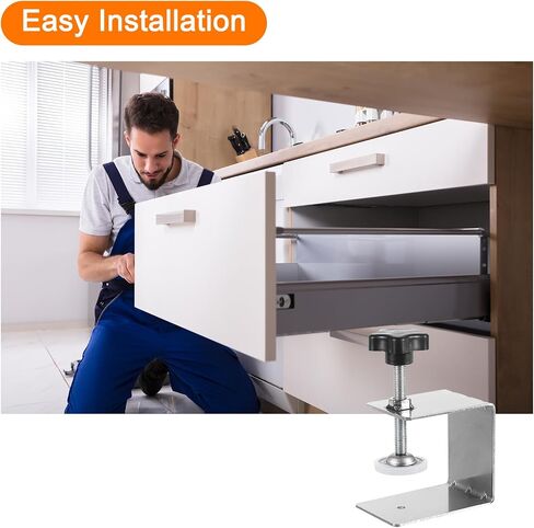 uxcell 6 Pcs Drawer Front Installation Clamps, 2.8mm Cabinets Hardware Jig Cold-Rolled Steel Drawer Fixing Clip Cabinets Installation Tools for Household Tables Desks Mount, Black in Saudi Arabia