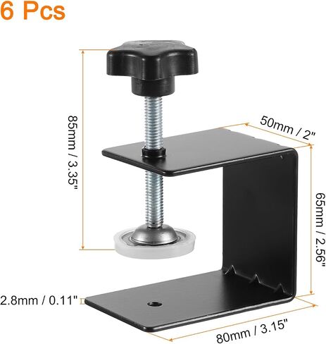 uxcell 6 Pcs Drawer Front Installation Clamps, 2.8mm Cabinets Hardware Jig Cold-Rolled Steel Drawer Fixing Clip Cabinets Installation Tools for Household Tables Desks Mount, Black in Saudi Arabia