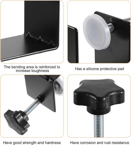 uxcell 6 Pcs Drawer Front Installation Clamps, 2.8mm Cabinets Hardware Jig Cold-Rolled Steel Drawer Fixing Clip Cabinets Installation Tools for Household Tables Desks Mount, Black in Saudi Arabia