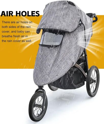 Stroller Rain Cover,Universal Stroller Accessory,Waterproof,Windproof Protection,Protect from Dust Snow,Baby Travel Weather Shield(Grey) in Saudi Arabia