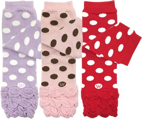 allydrew 3 Pack Polka Dots, Ruffles & Stripes Baby Leg Warmer & Toddler Leg Warmer for Boys & Girls in Kuwait