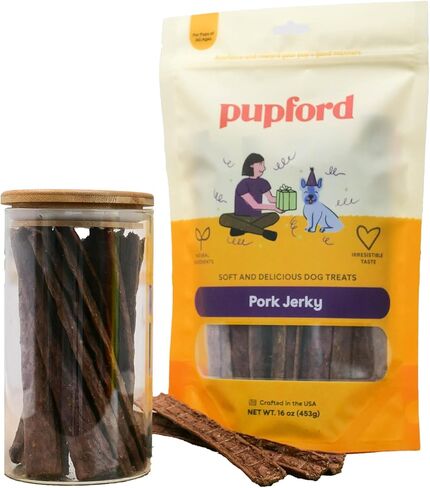 Pupford Chicken Jerky for Dogs & Puppies, All-Natural, Healthy Dog Treats, No Fillers, Made in USA (10 oz) in Saudi Arabia