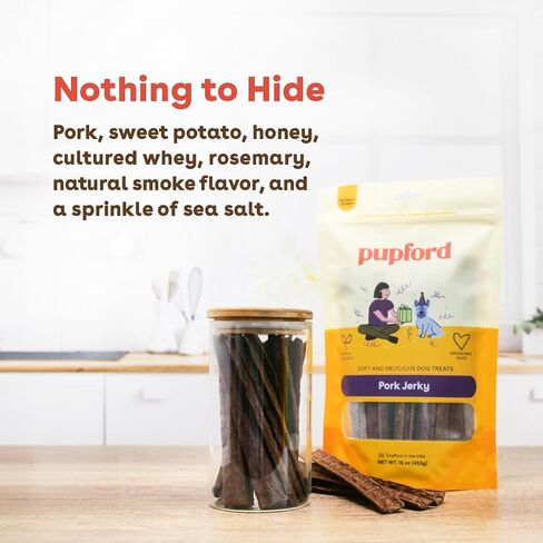 Pupford Chicken Jerky for Dogs & Puppies, All-Natural, Healthy Dog Treats, No Fillers, Made in USA (10 oz) in Saudi Arabia