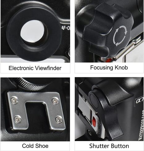 حافظة كاميرا تحت الماء لضفادع البحر متوافقة مع Sony A7RIII 90MM IPX8 40m/130ft أقصى عمق للغوص غطاء كاميرا مقاوم للماء للغوص وركوب الأمواج والتجديف والتزلج in Kuwait