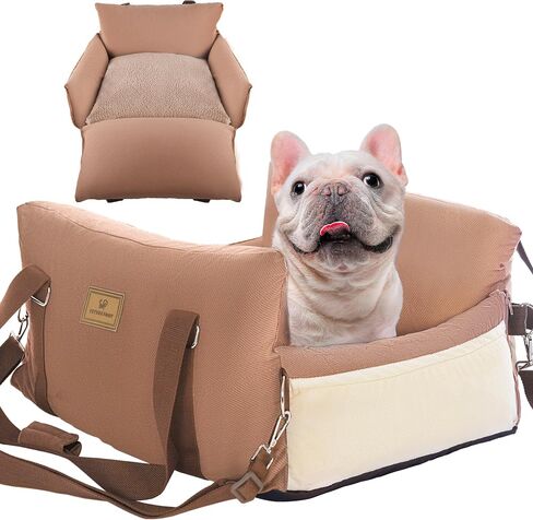 Small Dog Car Seat Puppy Car Seat with Storage Pockets Dog Booster Car Seat with Thick Cushion Pet Car Seat Dog Bed Car seat with Leash (Grey) in Saudi Arabia
