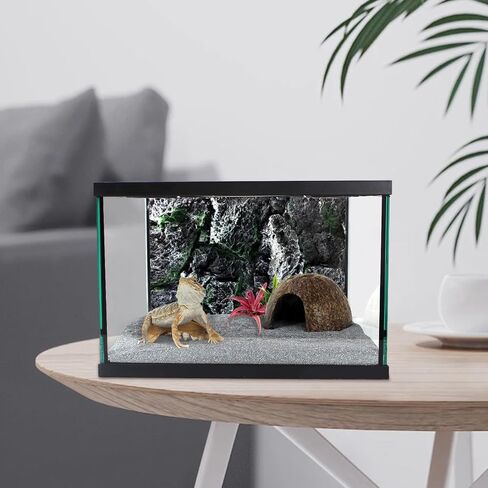 Reptile Glass Tank 16"x11"x9" Terrarium with Top Opening and Screen Ventilation for Leopard Gecko,Lizard,Hermit Crab,Snake,Spider,Frog,Bearded Dragon,Turtle with Feeding Tongs in Saudi Arabia