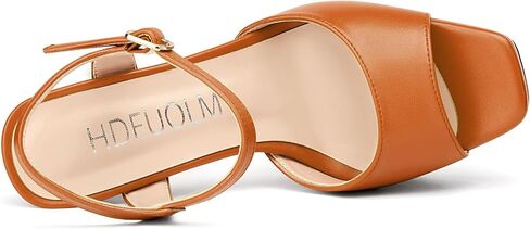 HDEUOLM Womens Chunky Block High Platform Heel Square Toe Peep Toe Sandals Ankle Strap Buckle Wedding Cute 5.3 Inches Heels in Saudi Arabia
