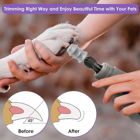 for Dremel Dog Nail Grinder - Diamond Bits Attachment for Dog Nail - 1/8'' Painless Nail Grinder Bits Won't Pull Hair or Get Hot for Large Medium Small Dogs and Cats Paws Grooming in Kuwait