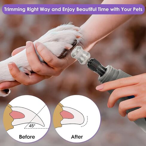 for Dremel Dog Nail Grinder - Diamond Bits Attachment for Dog Nail - 1/8'' Painless Nail Grinder Bits Won't Pull Hair or Get Hot for Large Medium Small Dogs and Cats Paws Grooming in Kuwait