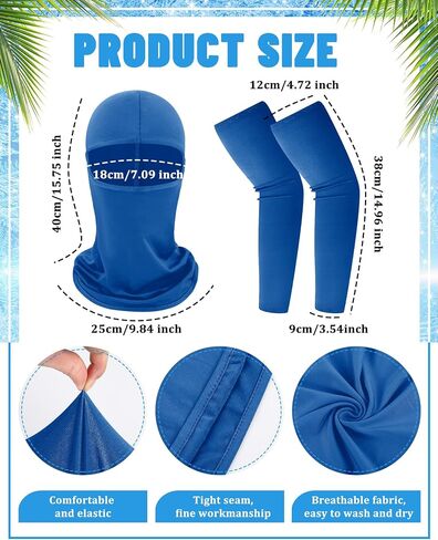 Zhanmai 8 Set Unisex Balaclava Face Mask Arm Sleeves Ski Mask Full Face Cover Compression Arm Sleeves for Summer Outdoor in Saudi Arabia