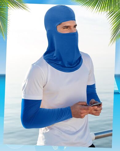 Zhanmai 8 Set Unisex Balaclava Face Mask Arm Sleeves Ski Mask Full Face Cover Compression Arm Sleeves for Summer Outdoor in Saudi Arabia