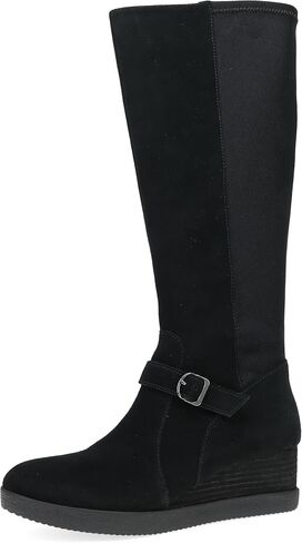 Dansko Shelia Wedge Boot for Women - Durable Waterproof Leathers and Leather-Stacked Heel - Buckle Detail and Tall Shaft for Seasonal Style in Saudi Arabia