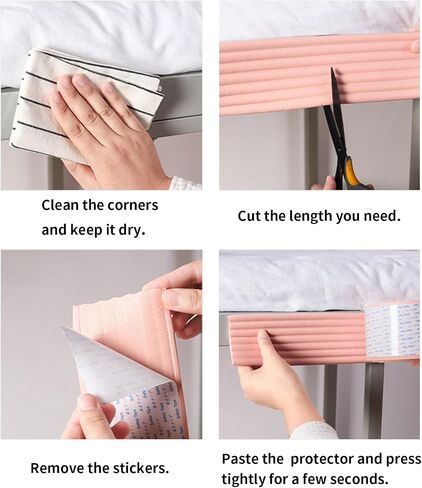 Bunk Bed Ladder Pads,Soft Extra-Wide Edge Protector for Baby, Furniture Table Edge Protectors, Thickened Baby Proofing Safety Guards Proof Foam Padding for Sharp Edges, Bumper Guards 13.2 Ft, Pink in Saudi Arabia