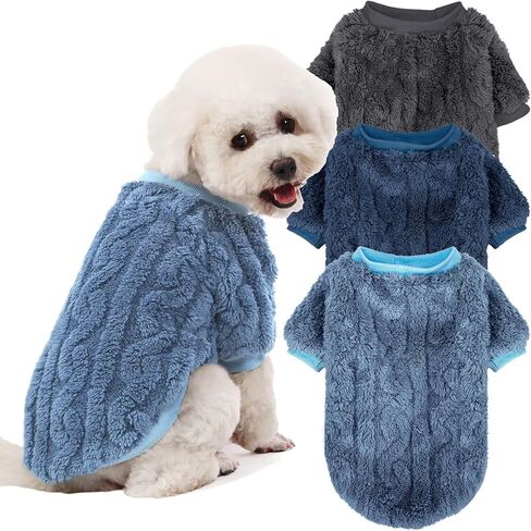 Dog Sweater, 3 Pack, Small, Polyester, Pink, Purple, Rose Red, Warm Clothes for Winter Christmas, Unisex, Small Breeds, Pull On, Classical Style in Saudi Arabia