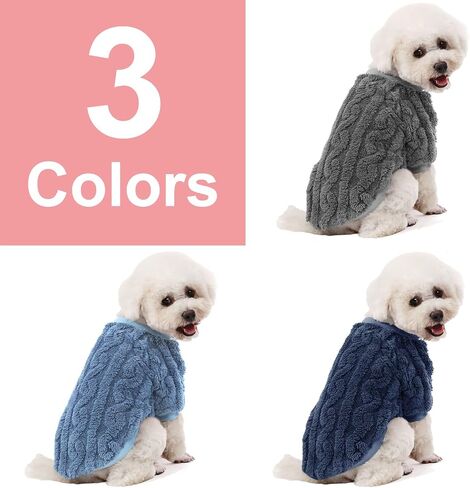 Dog Sweater, 3 Pack, Small, Polyester, Pink, Purple, Rose Red, Warm Clothes for Winter Christmas, Unisex, Small Breeds, Pull On, Classical Style in Saudi Arabia