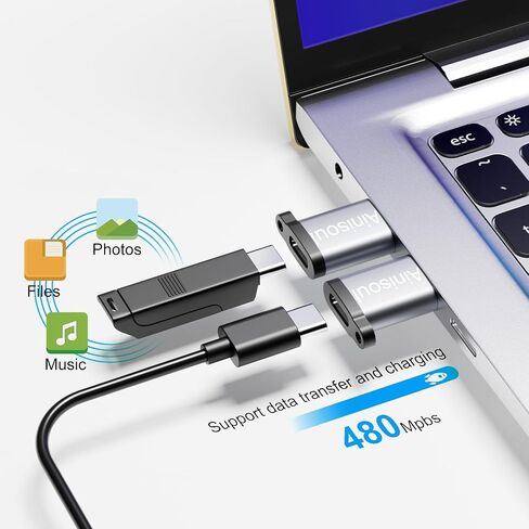 محول USB إلى USB C 8 حزم، محول USB إلى C، محول USB C إلى USB، محول USB A إلى USB C، محول USB إلى USB C أنثى لهاتف iPhone 15/14/13، iPad Pro Air، AirPods(4 أسود + 4) رمادي) in Kuwait