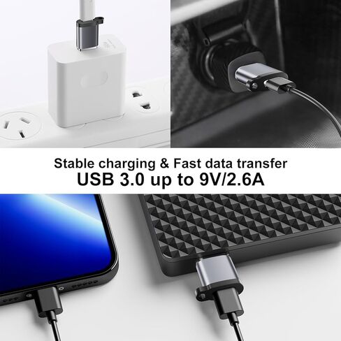محول USB إلى USB C 8 حزم، محول USB إلى C، محول USB C إلى USB، محول USB A إلى USB C، محول USB إلى USB C أنثى لهاتف iPhone 15/14/13، iPad Pro Air، AirPods(4 أسود + 4) رمادي) in Kuwait