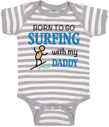 Custom Baby Bodysuit Born to Go Surfing with My Daddy Surfer Dad Father's Day in Kuwait