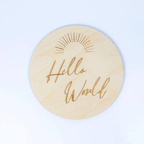لافتة خشبية لحديثي الولادة من Hello World لصور الحضانة والمستشفى قطعتين، إنها صبي إنها فتاة وأنا هنا، لافتة خشبية مقاس 5x5 بوصات in Saudi Arabia