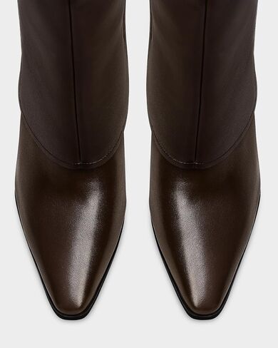 MUCCCUTE Knee High Boots Women - Fold Over Knee Boots Wedge High Heel Pointed Toe Tall Boots with Full Side Zipper in Saudi Arabia