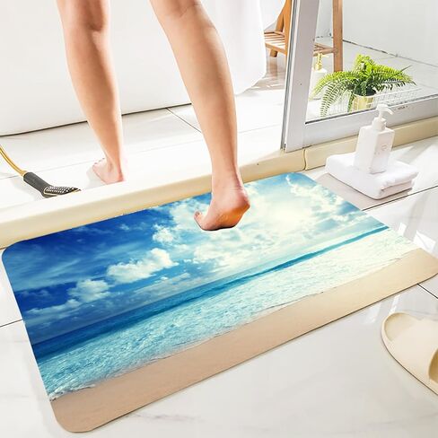سجادة مريحة مضادة للتعب من Tidal Beach، سجادة مطبخ غير قابلة للانزلاق مقاس 45x17.5 بوصة، سجادة حمام الحمام، غرفة النوم وغرفة المعيشة تستخدم حصيرة سميكة ممتدة من إسفنج الذاكرة الممتص. in Kuwait