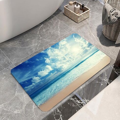 سجادة مريحة مضادة للتعب من Tidal Beach، سجادة مطبخ غير قابلة للانزلاق مقاس 45x17.5 بوصة، سجادة حمام الحمام، غرفة النوم وغرفة المعيشة تستخدم حصيرة سميكة ممتدة من إسفنج الذاكرة الممتص. in Kuwait