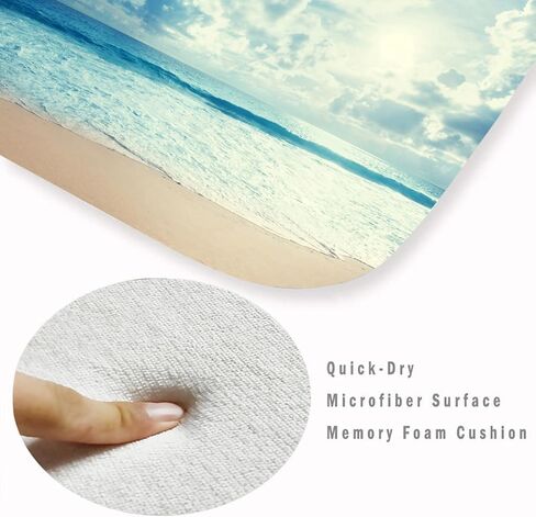 سجادة مريحة مضادة للتعب من Tidal Beach، سجادة مطبخ غير قابلة للانزلاق مقاس 45x17.5 بوصة، سجادة حمام الحمام، غرفة النوم وغرفة المعيشة تستخدم حصيرة سميكة ممتدة من إسفنج الذاكرة الممتص. in Kuwait