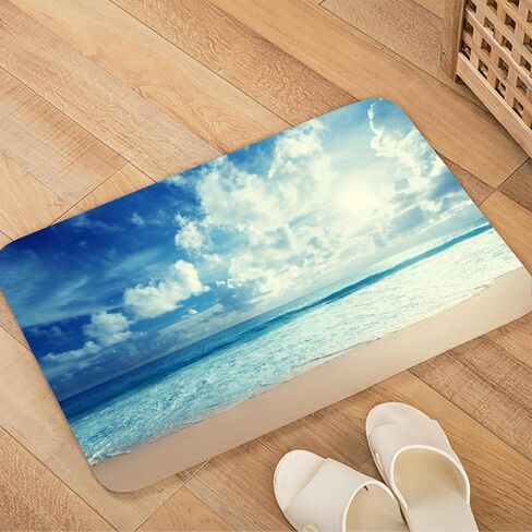 سجادة مريحة مضادة للتعب من Tidal Beach، سجادة مطبخ غير قابلة للانزلاق مقاس 45x17.5 بوصة، سجادة حمام الحمام، غرفة النوم وغرفة المعيشة تستخدم حصيرة سميكة ممتدة من إسفنج الذاكرة الممتص. in Kuwait