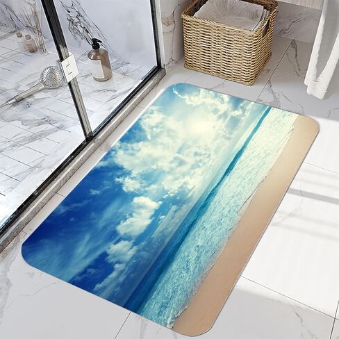 سجادة مريحة مضادة للتعب من Tidal Beach، سجادة مطبخ غير قابلة للانزلاق مقاس 45x17.5 بوصة، سجادة حمام الحمام، غرفة النوم وغرفة المعيشة تستخدم حصيرة سميكة ممتدة من إسفنج الذاكرة الممتص. in Kuwait