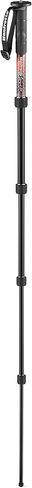 Manfrotto Element MII MMELMIIA5RD 5 أقسام ألومنيوم مونوبود مع حزام يد مطاطي حلقات مشبك حمل 16 كجم لكاميرات SLR الهجينة المدمجة، أحمر in Saudi Arabia