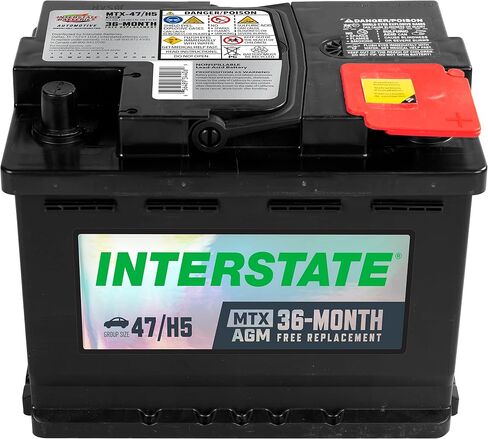 Interstate Batteries Automotive Battery 12V 63Ah (Group 34) 800CCA SLI Pure Lead AGM Automobile Replacement Battery for Cars, SUVs, Sedans, Trucks, Vans (MTZ-34) in Kuwait