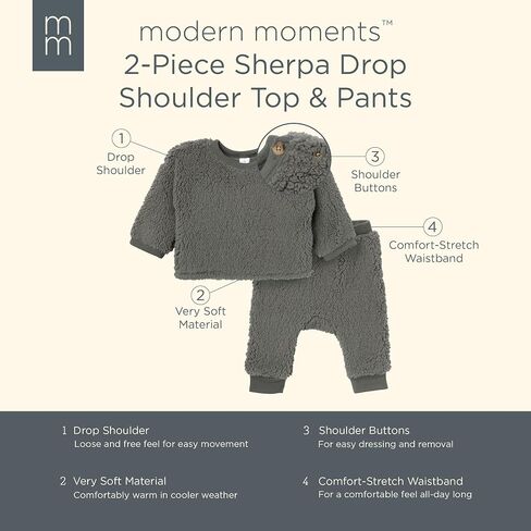 Modern Moments baby-boys Microplush Drop Shoulder Pant Set in Saudi Arabia