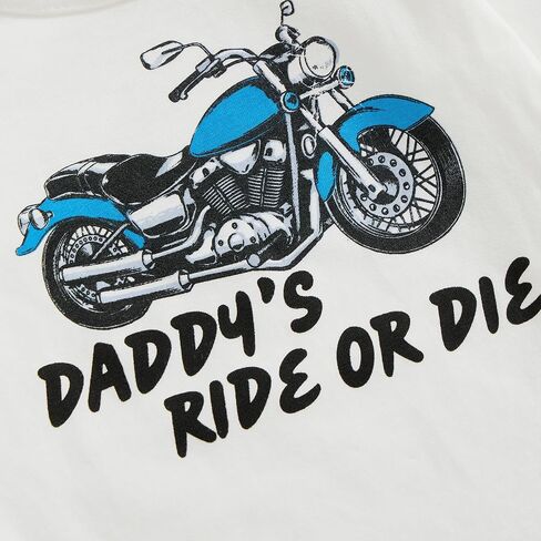 Newborn Baby Boy Clothes Infant Motorcycle Funny Letter Print Romper Top Pants Hat Set Coming Home Farm Fall Outfit in Kuwait