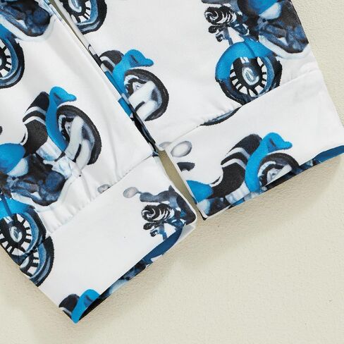 Newborn Baby Boy Clothes Infant Motorcycle Funny Letter Print Romper Top Pants Hat Set Coming Home Farm Fall Outfit in Kuwait