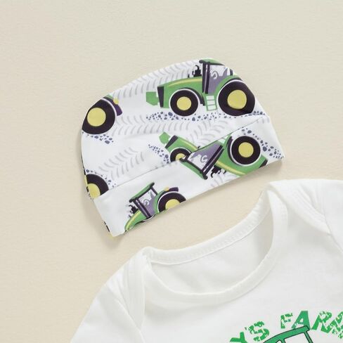 Newborn Baby Boy Clothes Infant Motorcycle Funny Letter Print Romper Top Pants Hat Set Coming Home Farm Fall Outfit in Kuwait
