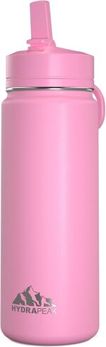 Hydrapeak Mini 20oz Water Bottle with Straw Lid, Stainless Steel Double Wall Insulated Water Bottle | Leak-Proof and Spill-Proof Water Bottle, Cold for 24 Hours (Navy) in Kuwait
