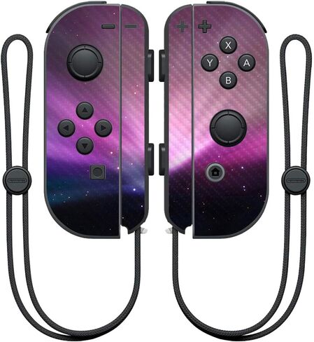 MightySkins Carbon Fiber Skin for Nintendo Joy-Con Controller - Spaced Out | Protective, Durable Textured Carbon Fiber Finish | Easy to Apply, Remove, and Change Styles | Made in The USA in Saudi Arabia